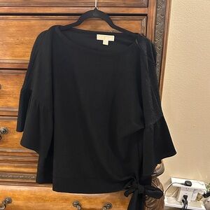 Michael Kors Black Blouse with Tie Detail
